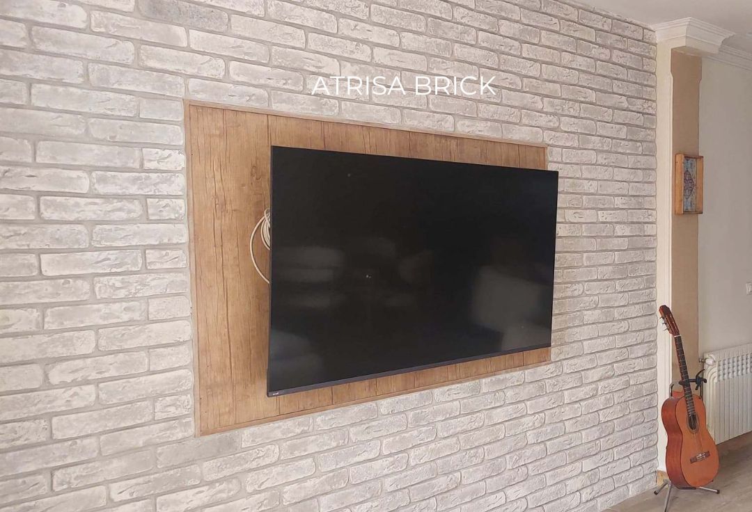 دیوار پشت تلویزیون با آجر دکوراتیو آتریسا کد 721